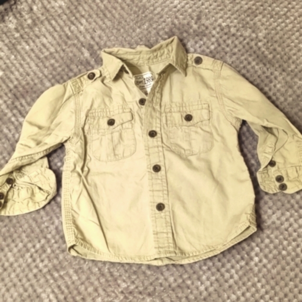 KAKI BUTTON-UP SHIRT